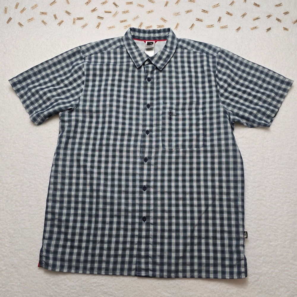 The North Face Mens Plaid Short Sleeve‎ Button Up Shirt Large Camp Hiking - Picture 2 of 15